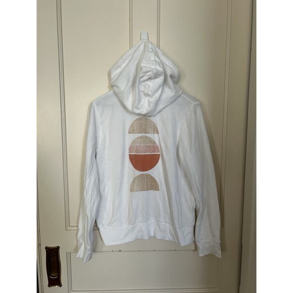 Faherty Reverse Beach Zip Hoodie Womens Size Large Ivory Comfort Casual Athletic - Picture 1 of 7